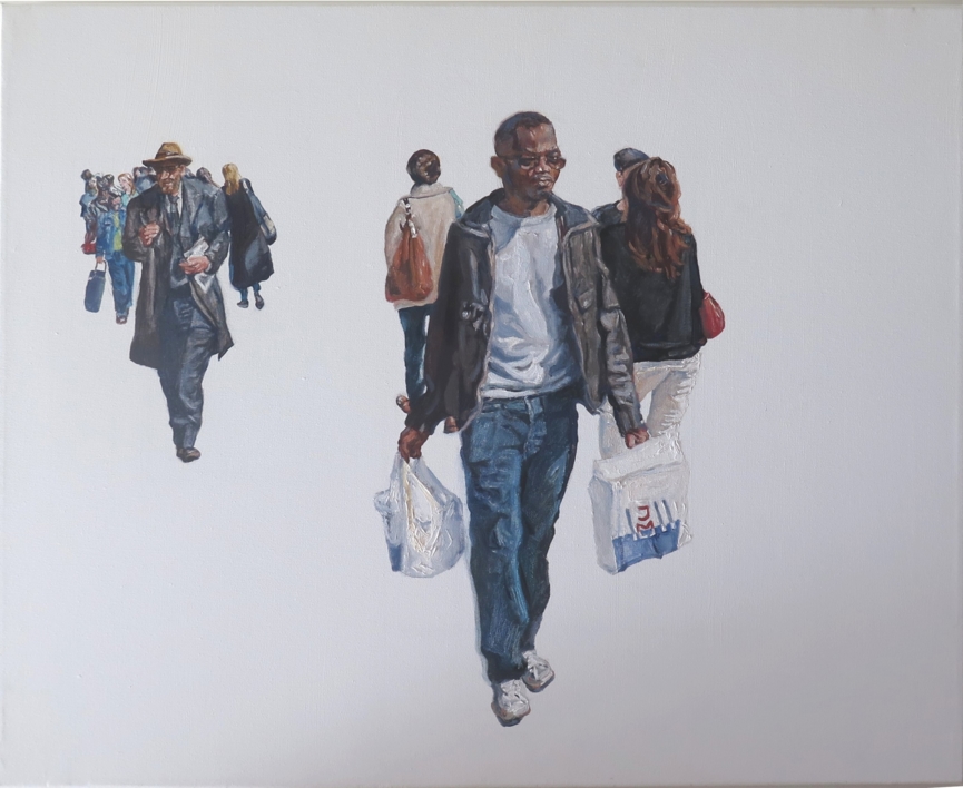 En una acera de Londres |Pintura de JESÚS MANUEL MORENO | Compra arte en Flecha.es