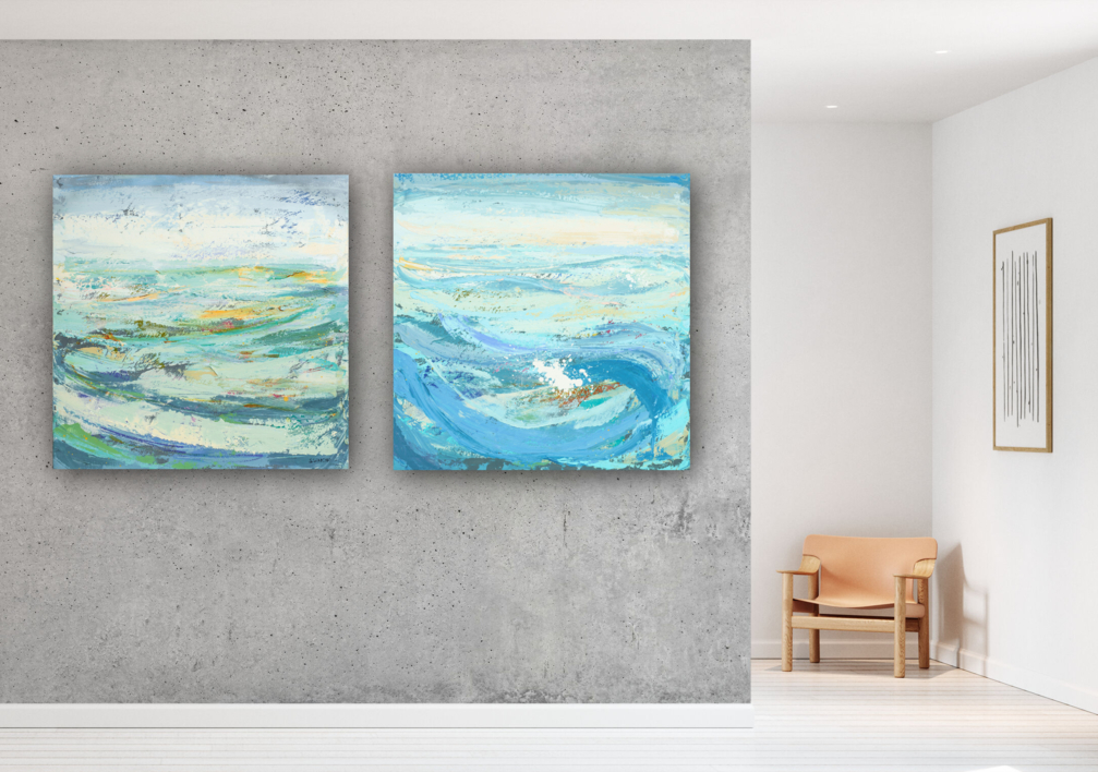 Díptico 19 (emotional seascape) | Pintura de Susana Sancho | Compra arte en Flecha.es