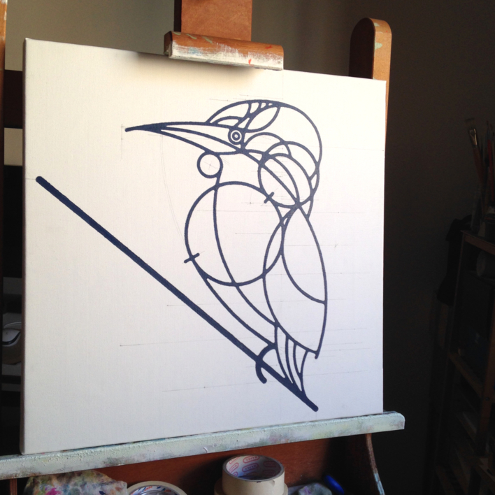 Kingfisher (Martín pescador) | Pintura de Rafa Mateo | Compra arte en Flecha.es
