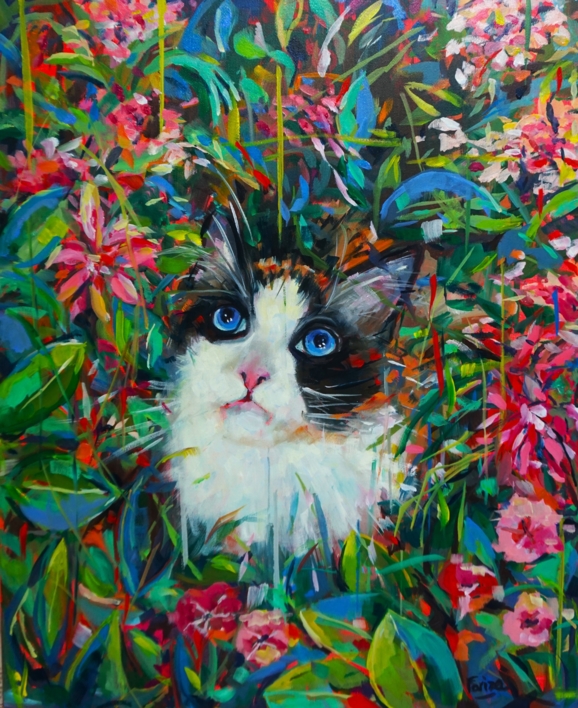 Entre flores |Pintura de Amaya Fernández Fariza | Compra arte en Flecha.es