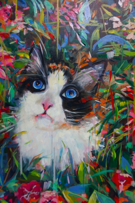 Entre flores | Pintura de Amaya Fernández Fariza | Compra arte en Flecha.es