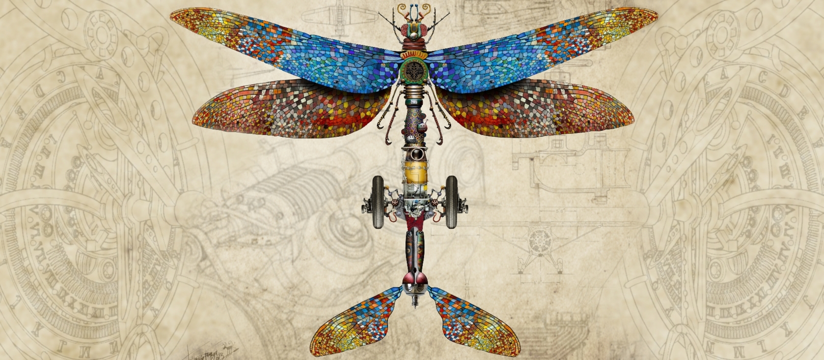 LIBELULA |Collage de Ignacio Junquera | Compra arte en Flecha.es