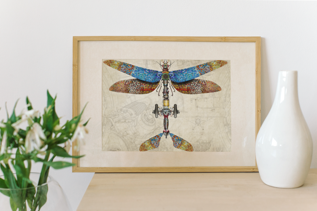 LIBELULA | Collage de Ignacio Junquera | Compra arte en Flecha.es