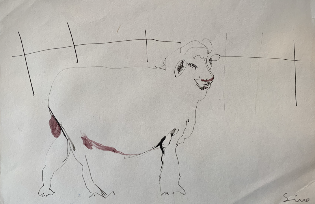 Vaca |Dibujo de SINO | Compra arte en Flecha.es
