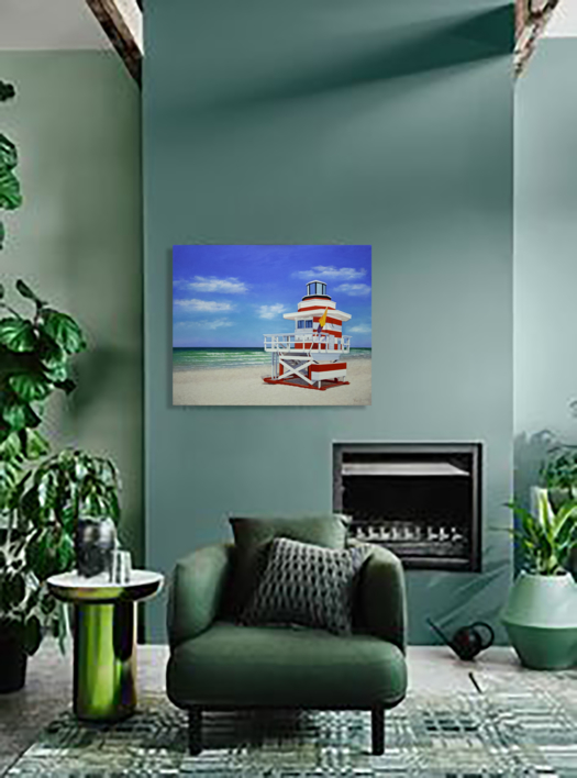 Miami. La Torre Salvavidas. | Pintura de Anastasia Woron | Compra arte en Flecha.es