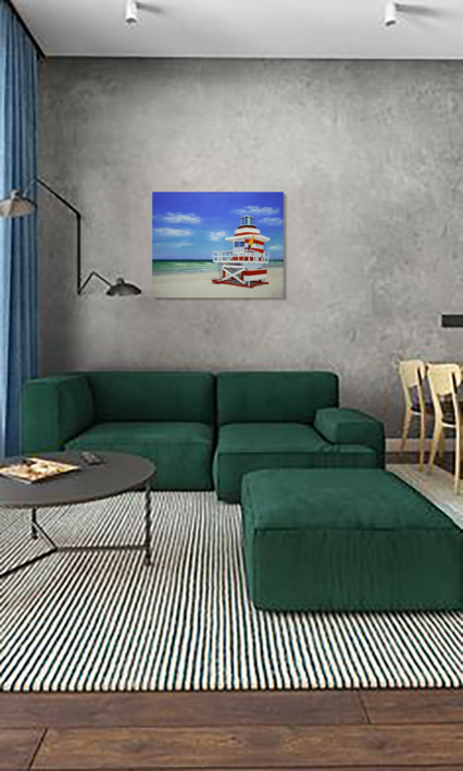 Miami. La Torre Salvavidas. | Pintura de Anastasia Woron | Compra arte en Flecha.es