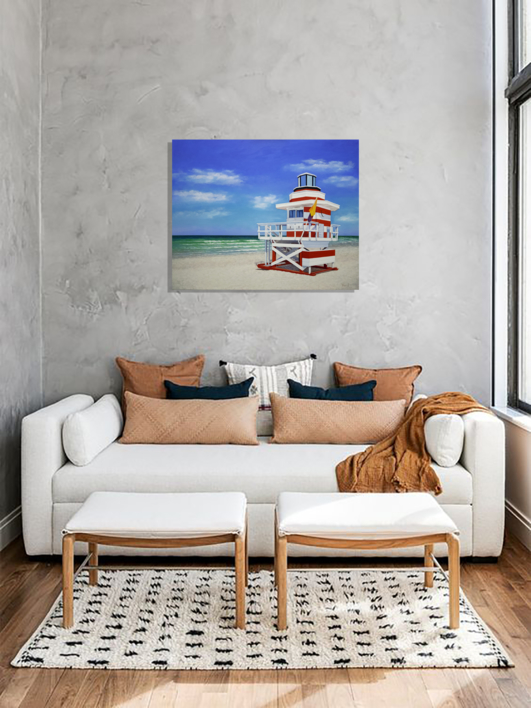 Miami. La Torre Salvavidas. | Pintura de Anastasia Woron | Compra arte en Flecha.es