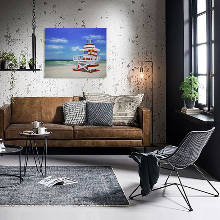Miami. La Torre Salvavidas. | Pintura de Anastasia Woron | Compra arte en Flecha.es