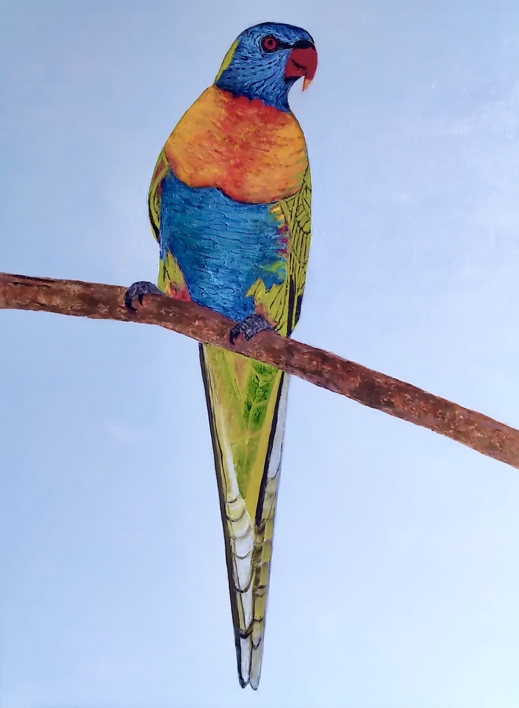 Loro arcoíris |Pintura de Enric Correa | Compra arte en Flecha.es