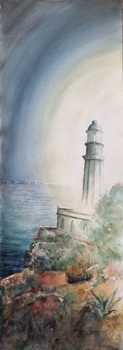 Faro Cabo la Nau |Pintura de JOANA BISQUERT | Compra arte en Flecha.es