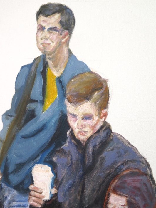 Turistas en Trafalgar Square | Pintura de JESÚS MANUEL MORENO | Compra arte en Flecha.es