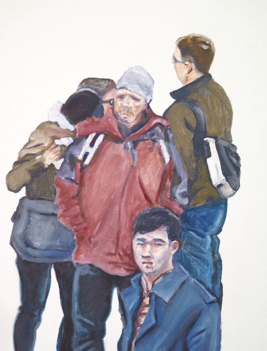 Turistas en Trafalgar Square | Pintura de JESÚS MANUEL MORENO | Compra arte en Flecha.es