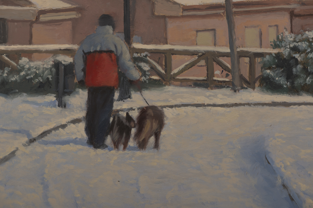 Nevada en el parque. | Pintura de Álvarez Cebrián | Compra arte en Flecha.es