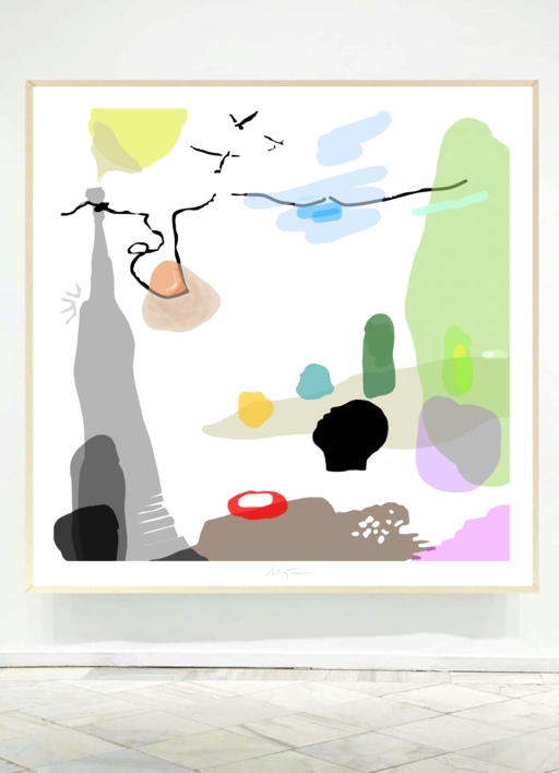 DELIVERDLAND (81x81cm) | Dibujo de ALEJOS | Compra arte en Flecha.es