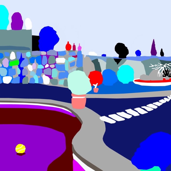 Azul mágico (43x43cm) |Dibujo de ALEJOS | Compra arte en Flecha.es