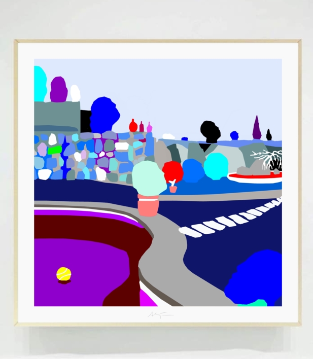 Azul mágico (43x43cm) | Dibujo de ALEJOS | Compra arte en Flecha.es