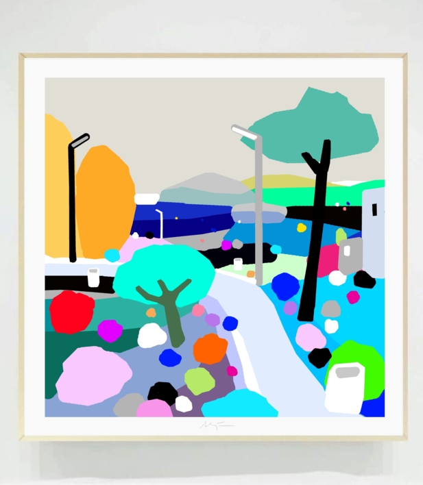 Parque del mar (81x81cm) |Dibujo de ALEJOS | Compra arte en Flecha.es