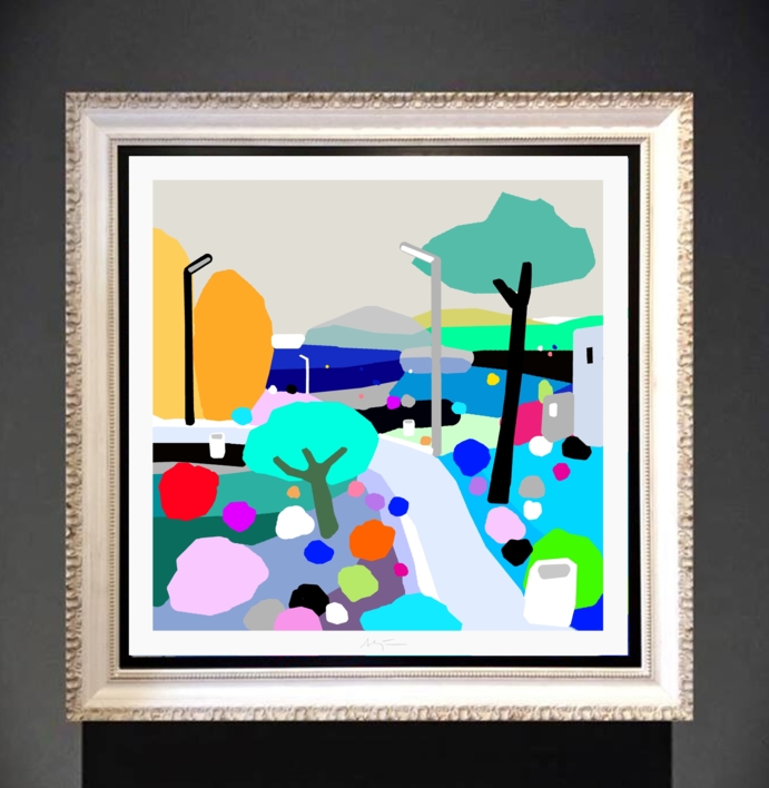 Parque del mar (81x81cm) | Dibujo de ALEJOS | Compra arte en Flecha.es