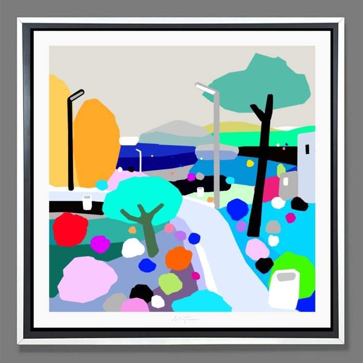 Parque del mar (81x81cm) | Dibujo de ALEJOS | Compra arte en Flecha.es
