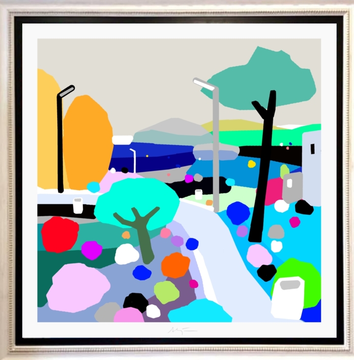 Parque del mar (81x81cm) | Dibujo de ALEJOS | Compra arte en Flecha.es