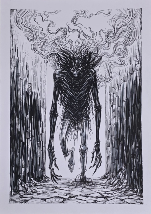 Zaroth, el susurro del miedo |Dibujo de Raul tumba | Compra arte en Flecha.es