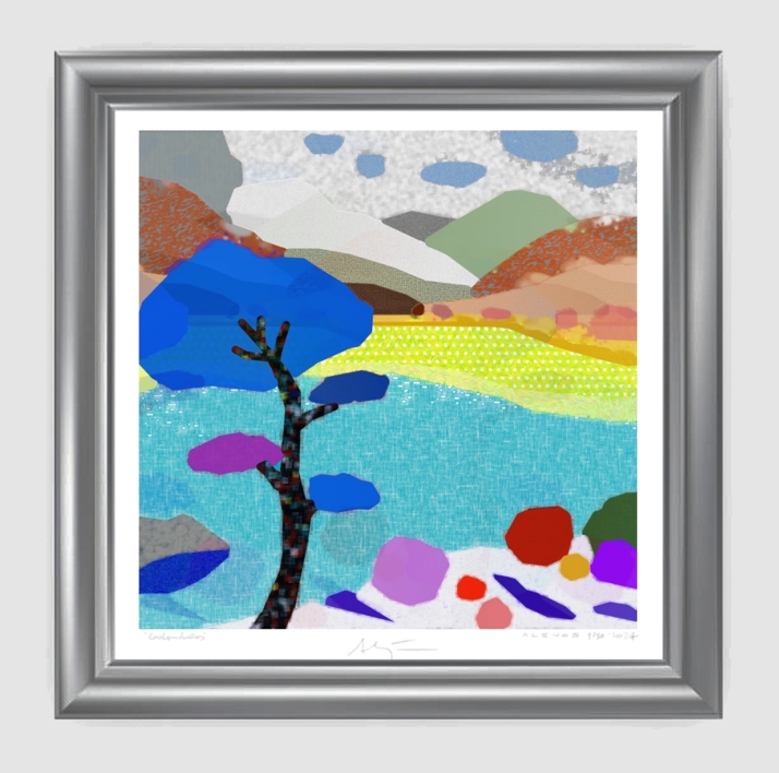 La otra orilla (100x100cm) | Dibujo de ALEJOS | Compra arte en Flecha.es