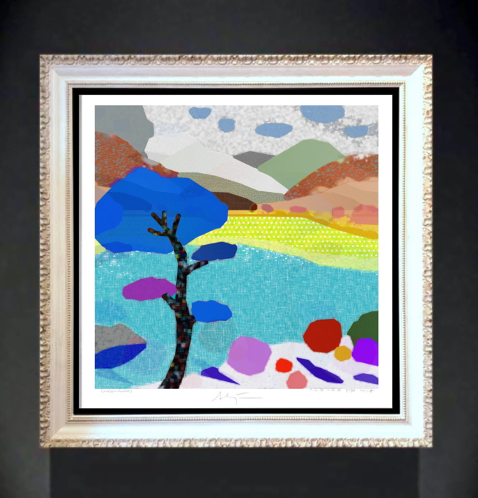 La otra orilla (100x100cm) | Dibujo de ALEJOS | Compra arte en Flecha.es
