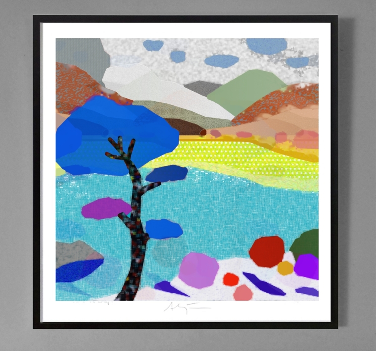 La otra orilla (100x100cm) | Dibujo de ALEJOS | Compra arte en Flecha.es