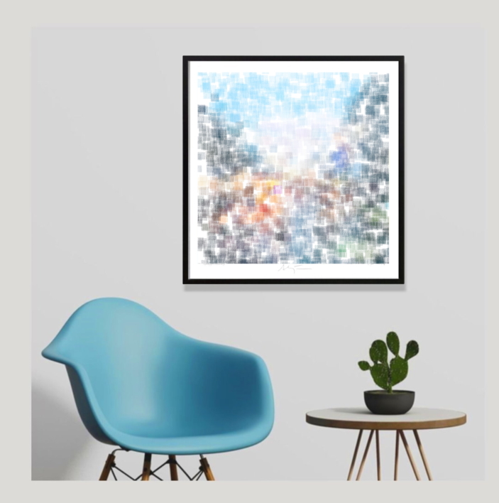 Lluvia V (43x43cm) | Dibujo de ALEJOS | Compra arte en Flecha.es
