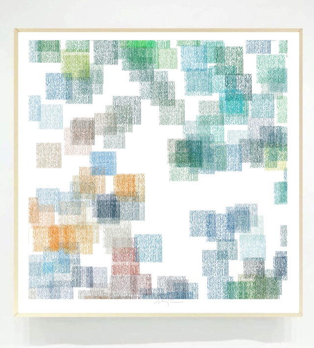 Paisaje Cezanne III (43x43cm) | Dibujo de ALEJOS | Compra arte en Flecha.es
