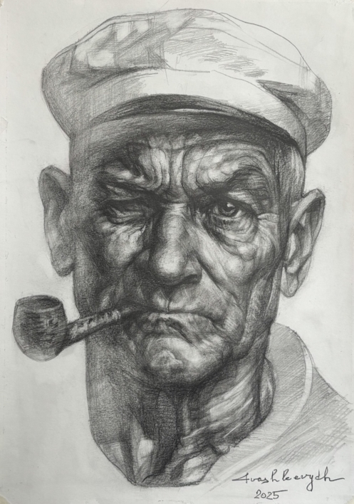 Algo sobre abuelo |Dibujo de Yuriy Ivashkevych | Compra arte en Flecha.es