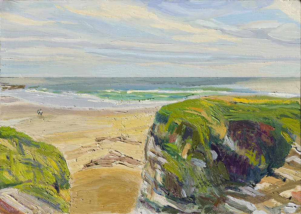 Playa de los Castros Ribadeo |Pintura de Ignacio Mateos | Compra arte en Flecha.es