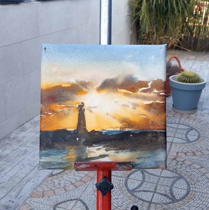 FARO A CONTRALUZ | Pintura de MAYLU GARCIA | Compra arte en Flecha.es