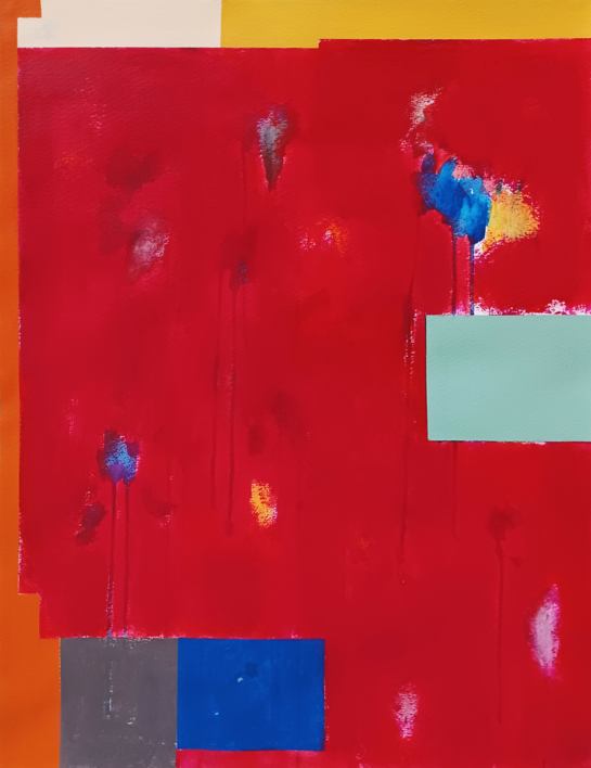 Red composition VI |Pintura de Luis Medina | Compra arte en Flecha.es