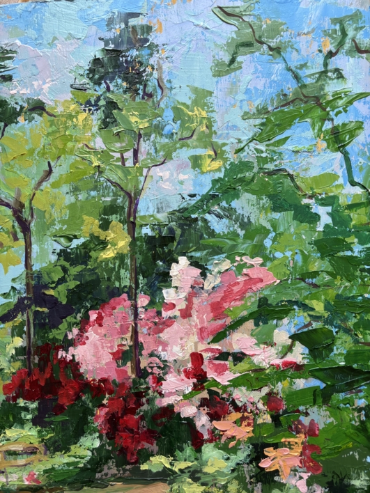 Sendero entre azaleas | Pintura de Paloma Ripollés | Compra arte en Flecha.es