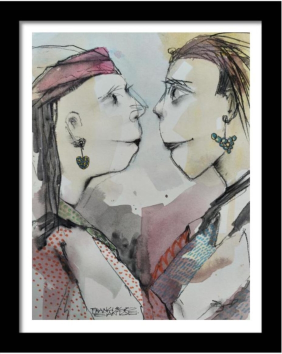 Mejores amigas |Pintura de Francisco Santos | Compra arte en Flecha.es