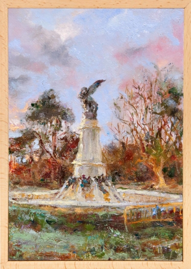 Fuente del Ángel Caído|PinturadeRicardo Sanchezt| Compra arte en Flecha.es