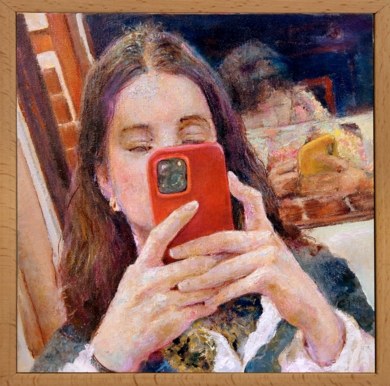 Mujer en el Metro|PinturadeRicardo Sanchezt| Compra arte en Flecha.es