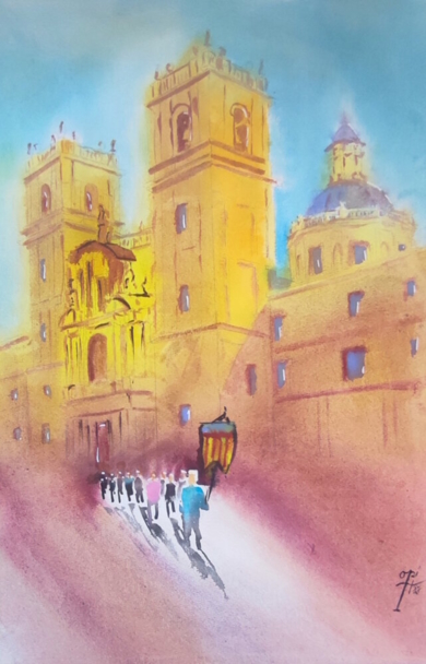 Procesionando en San Miguel de los Reyes|PinturadeOki Hoyos| Compra arte en Flecha.es