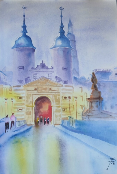 Un día en Heidelberg|PinturadeOki Hoyos| Compra arte en Flecha.es