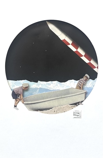 To the moon and back aunque cueste|CollagedeCova Osset| Compra arte en Flecha.es