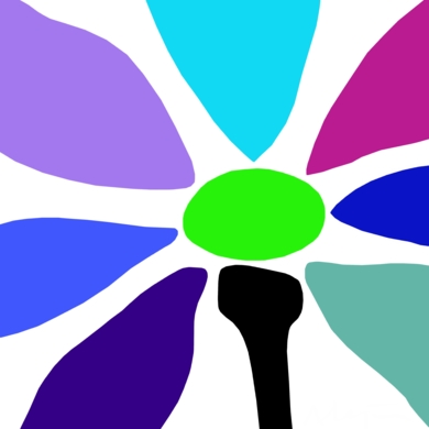 FLPOWER III (flower power) (43x43cm)|DibujodeALEJOS| Compra arte en Flecha.es