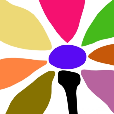 FLPOWER IV (flower power) (43x43cm)|DibujodeALEJOS| Compra arte en Flecha.es