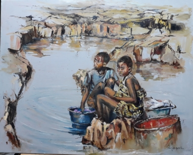 CATARATAS EPUPA EN NAMIBIA|PinturadeMAYLU GARCIA| Compra arte en Flecha.es