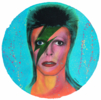 David Bowie (Red-Orange Fluorescent) | Pintura de Silvio Alino | Compra arte en Flecha.es