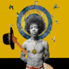 Jimi Hendrix | Collage de Gabriel Aranguren | Compra arte en Flecha.es