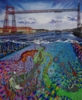 Lo que esconde la ría bajo el puente colgante | Pintura de Jorge perez | Compra arte en Flecha.es