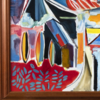 Ciudad junto al lago en las montañas - paisaje y abstraccion | Pintura de Maciej Cieśla | Compra arte en Flecha.es