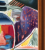 Ciudad junto al lago en las montañas - paisaje y abstraccion | Pintura de Maciej Cieśla | Compra arte en Flecha.es