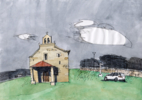 Ermita de la Virgen del Espino | Dibujo de Eugenio Vega | Compra arte en Flecha.es